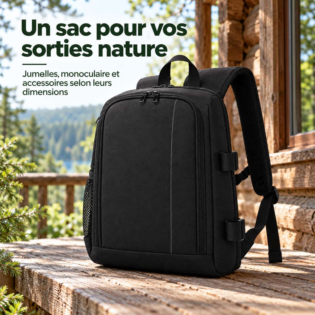 Sac à Dos pour Jumelles et Matériel d’Observation — mise en situation