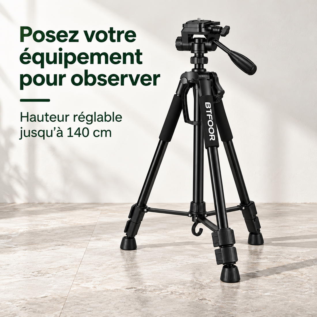 Trépied Aluminium pour Jumelles et Monoculaires – 140 cm — caractéristiques et bénéfices