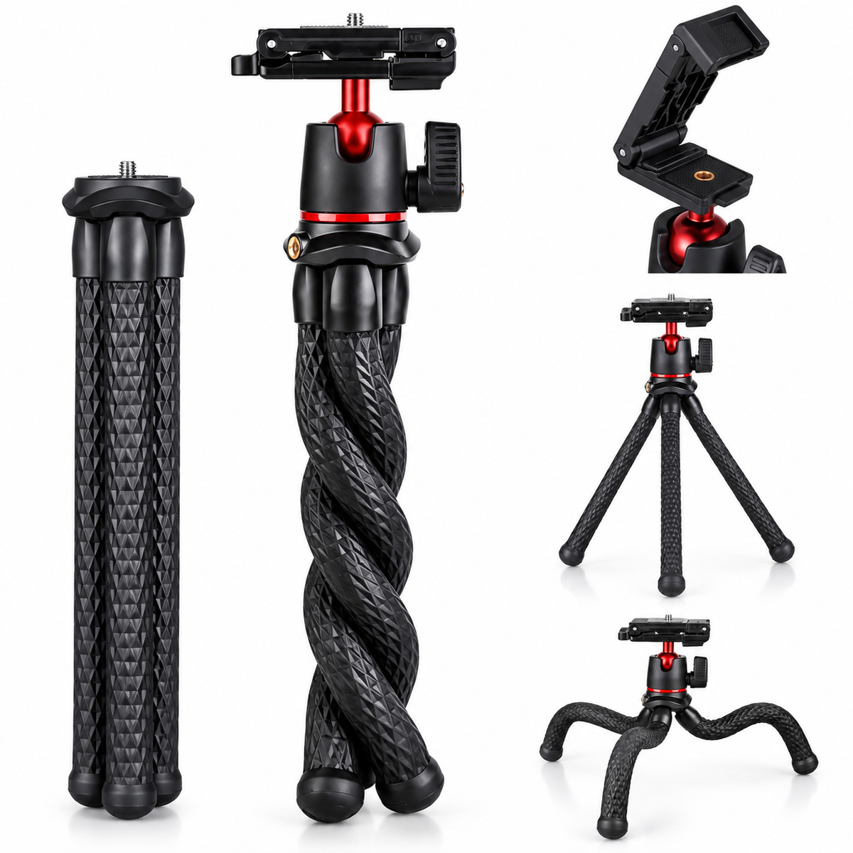Mini Trépied Flexible pour Jumelles et Observation – 35 cm
