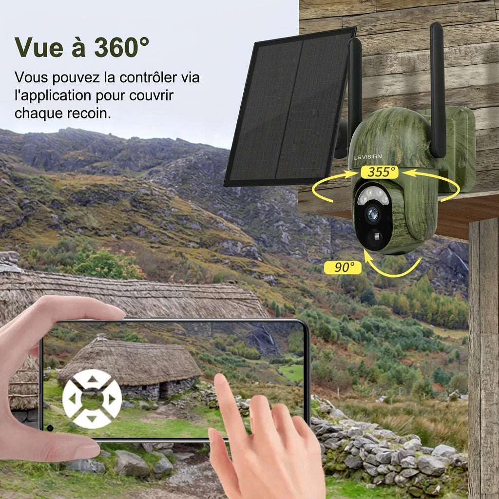 Caméra Solaire 4MP IP66 – Wi-Fi ou 4G