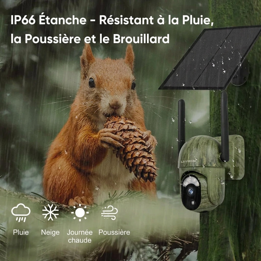 Caméra Solaire 4MP IP66 – Wi-Fi ou 4G