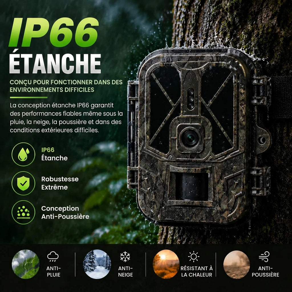 Caméra de Chasse 4K 50MP – Batterie 8 000 mAh