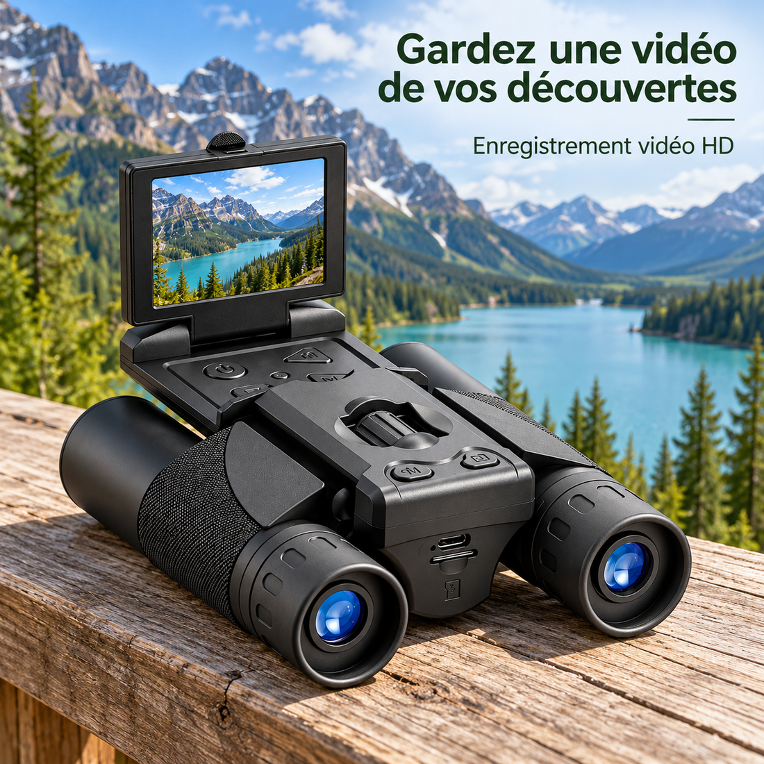 Jumelles avec caméra vidéo HD – Observation & enregistrement — mise en situation