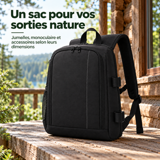 Sac à Dos pour Jumelles et Matériel d’Observation — mise en situation